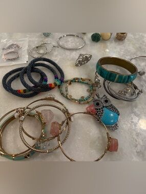 Mixed Jewelry Bracelets Rings Bangles Earrings Boho Stackable Statement Bundle